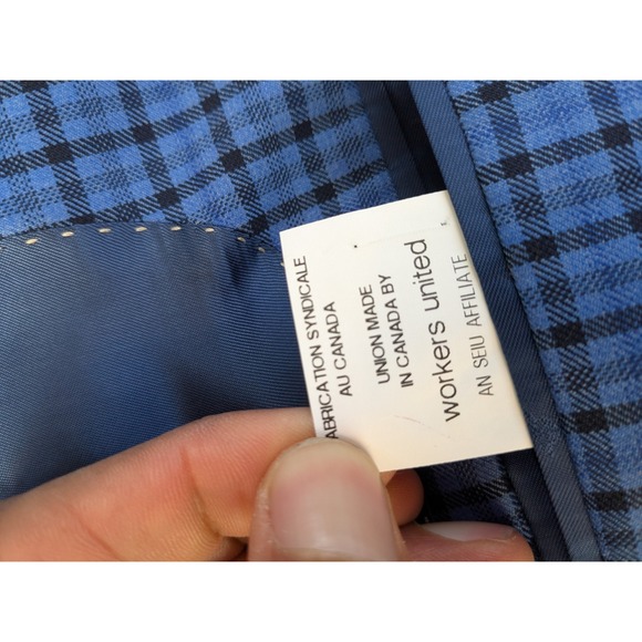 NWT Jack Victor 1913 Luxury Collection Blue Plaid Blazer 40R Made in Canada‎ - Picture 12 of 16